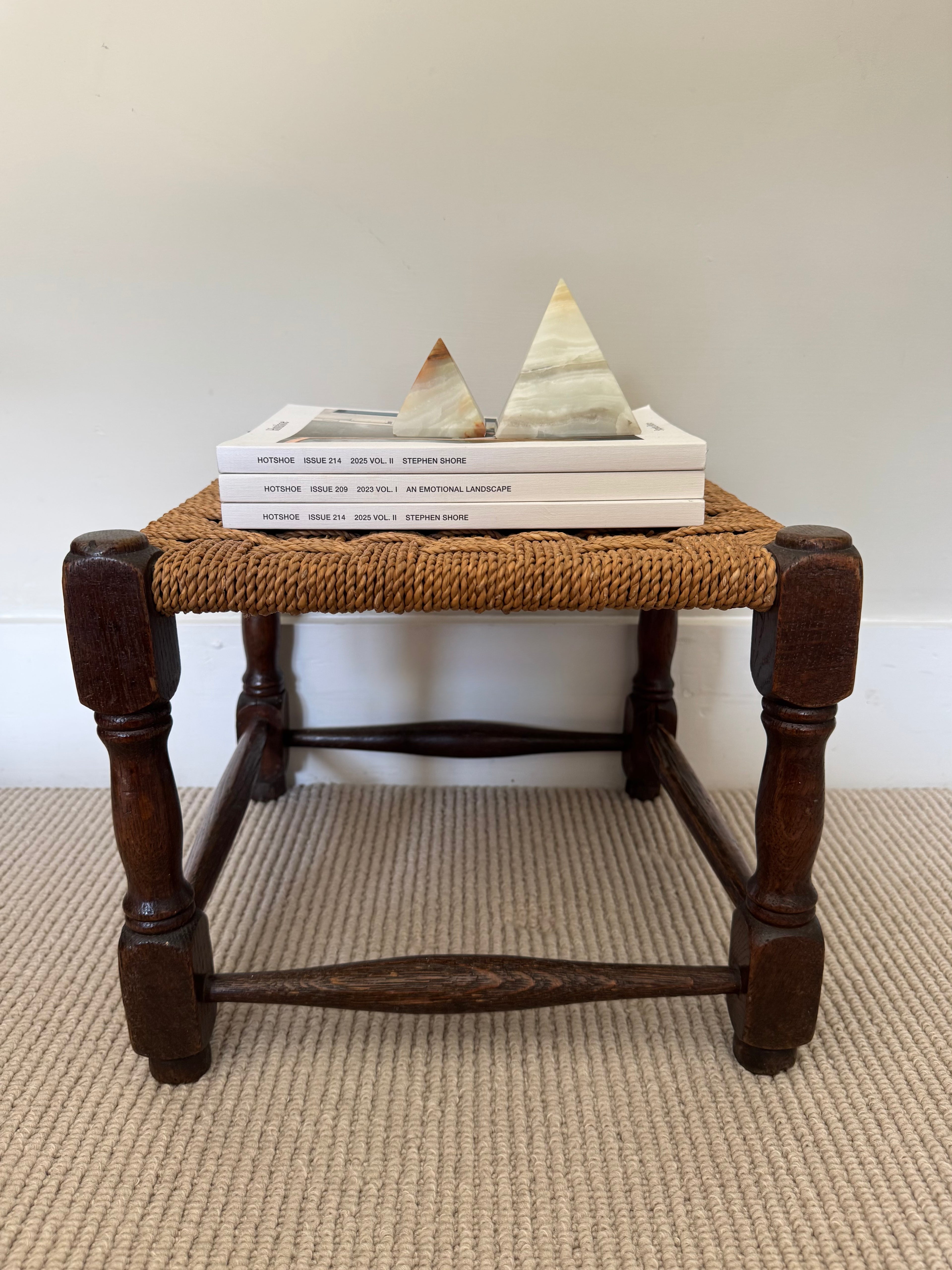 Wooden Woven Top Stool