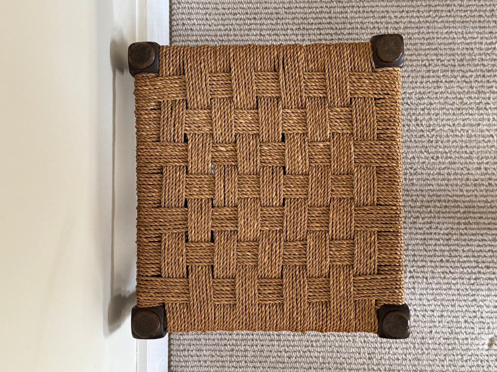 Wooden Woven Top Stool