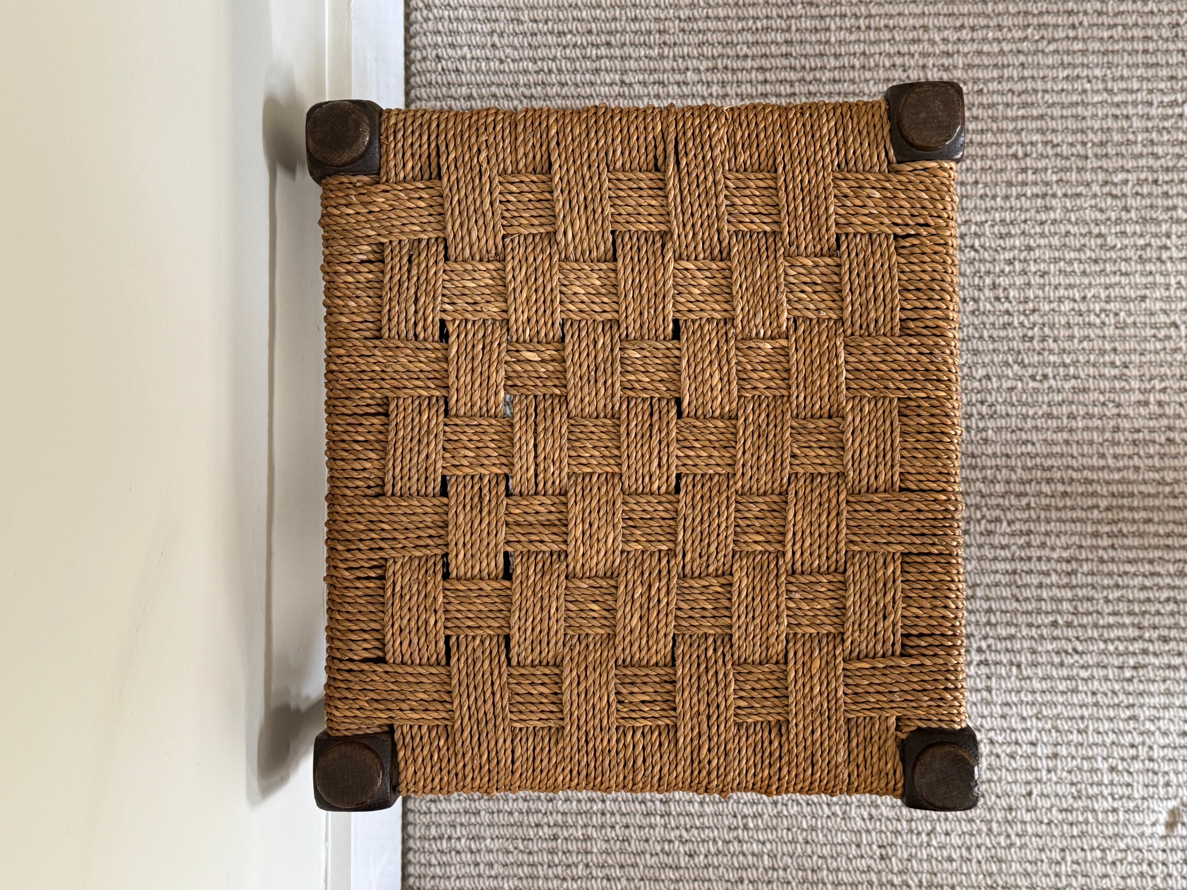 Wooden Woven Top Stool