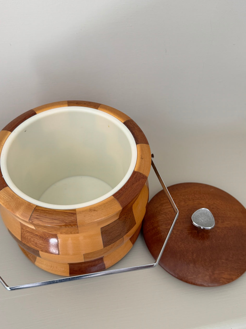 Wooden Mid Century Ice Bucket