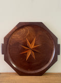 Wooden Sunburst Inlaid Tray