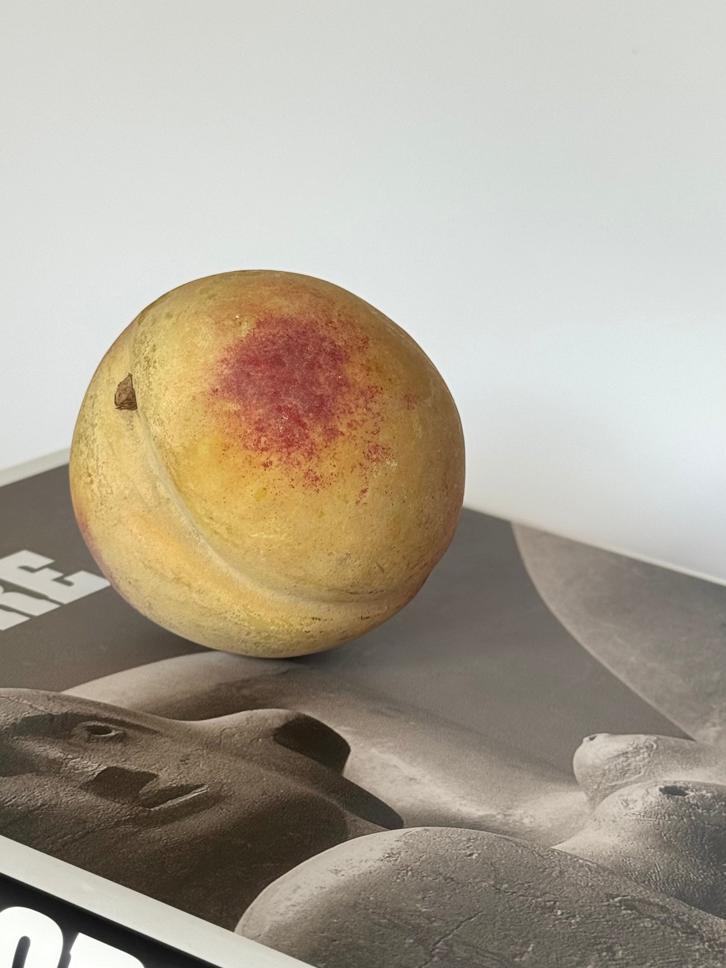 Antique Italian Carved Alabaster Peach
