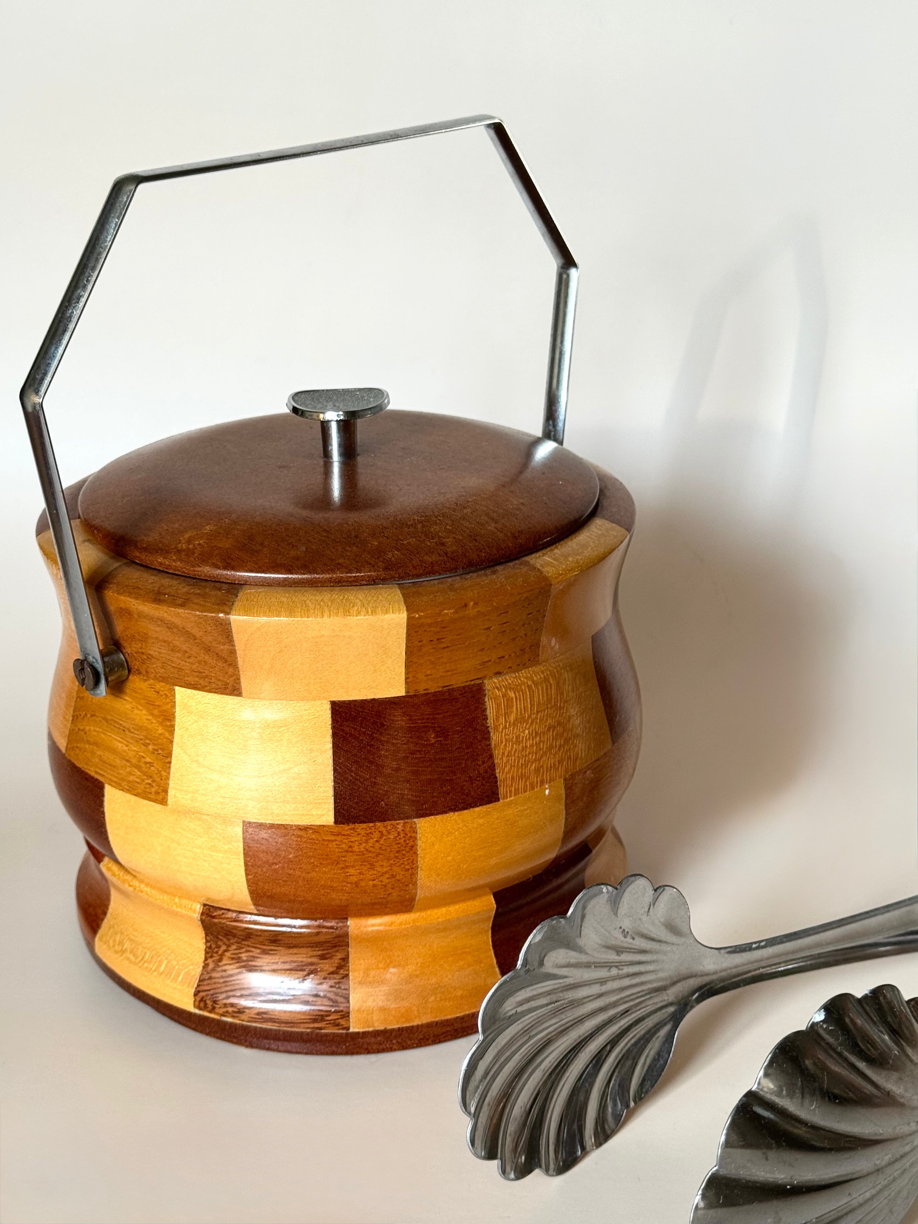 Wooden Mid Century Ice Bucket
