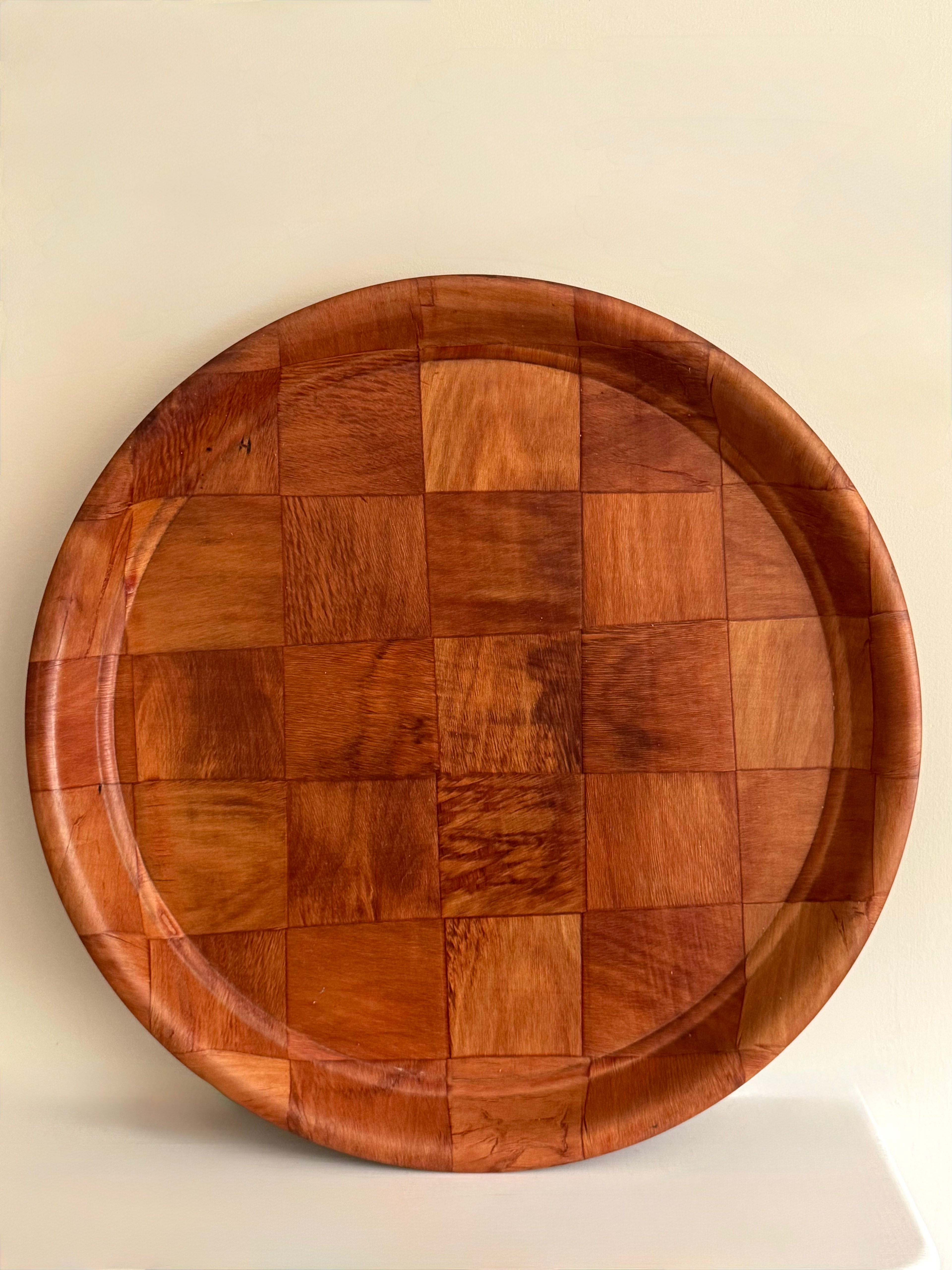 Vintage Woven Wooden Tray
