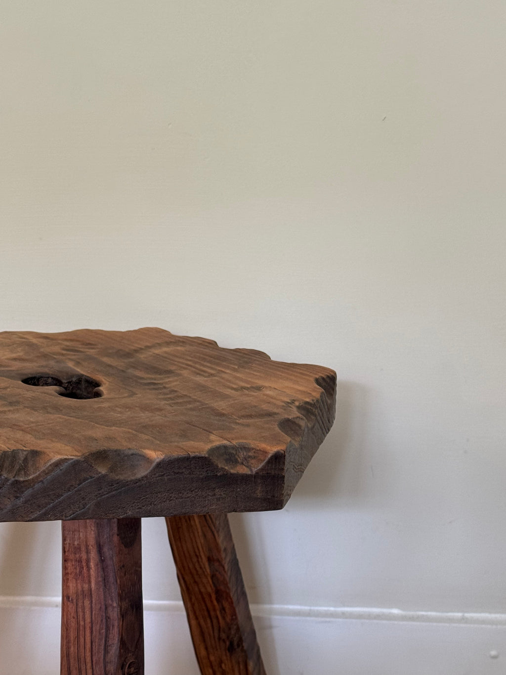 Traditional Wooden Tripod Clover Stool