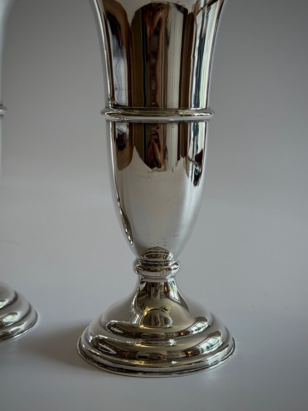 Pair Of Silver Plated Bud Vases