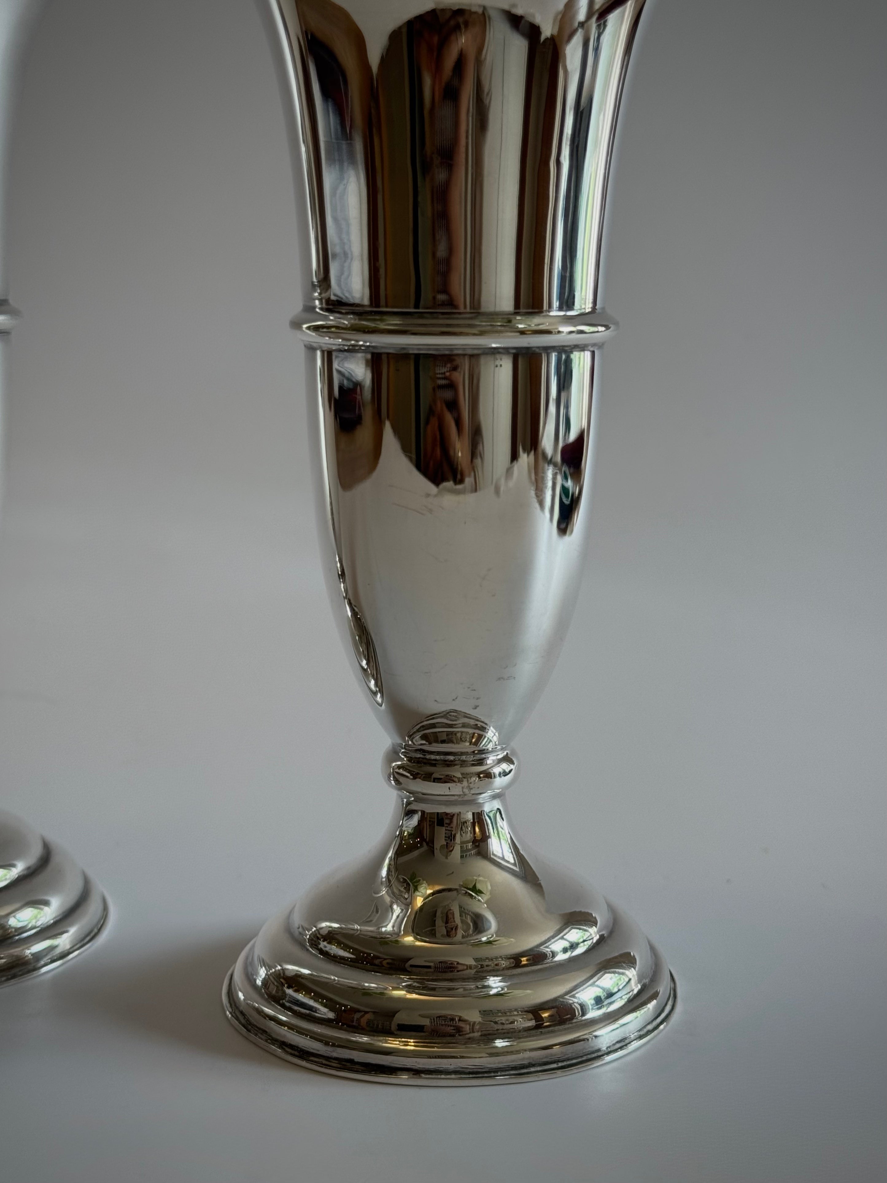 Pair Of Silver Plated Bud Vases