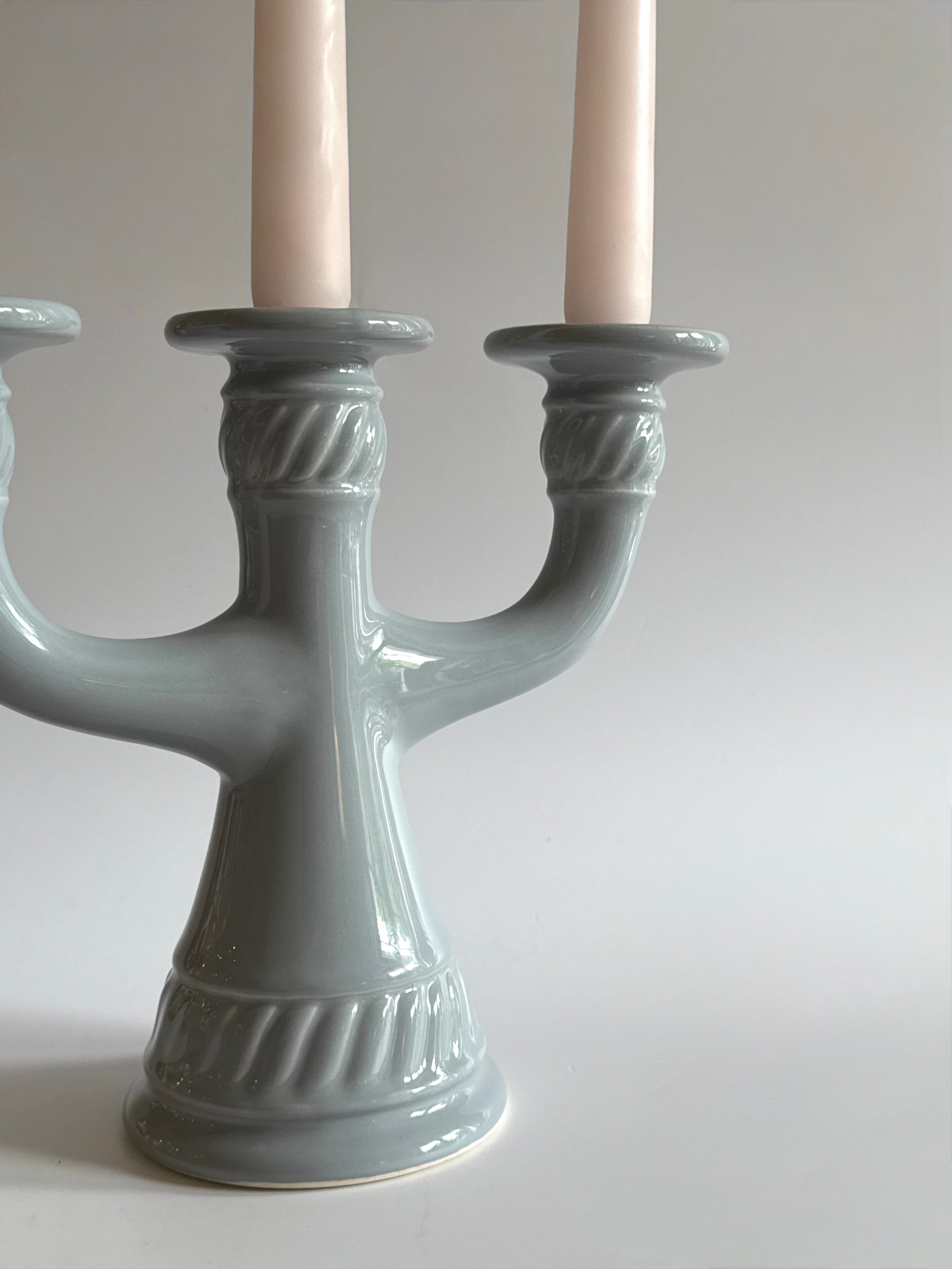 Swedish Ceramic Candelabra