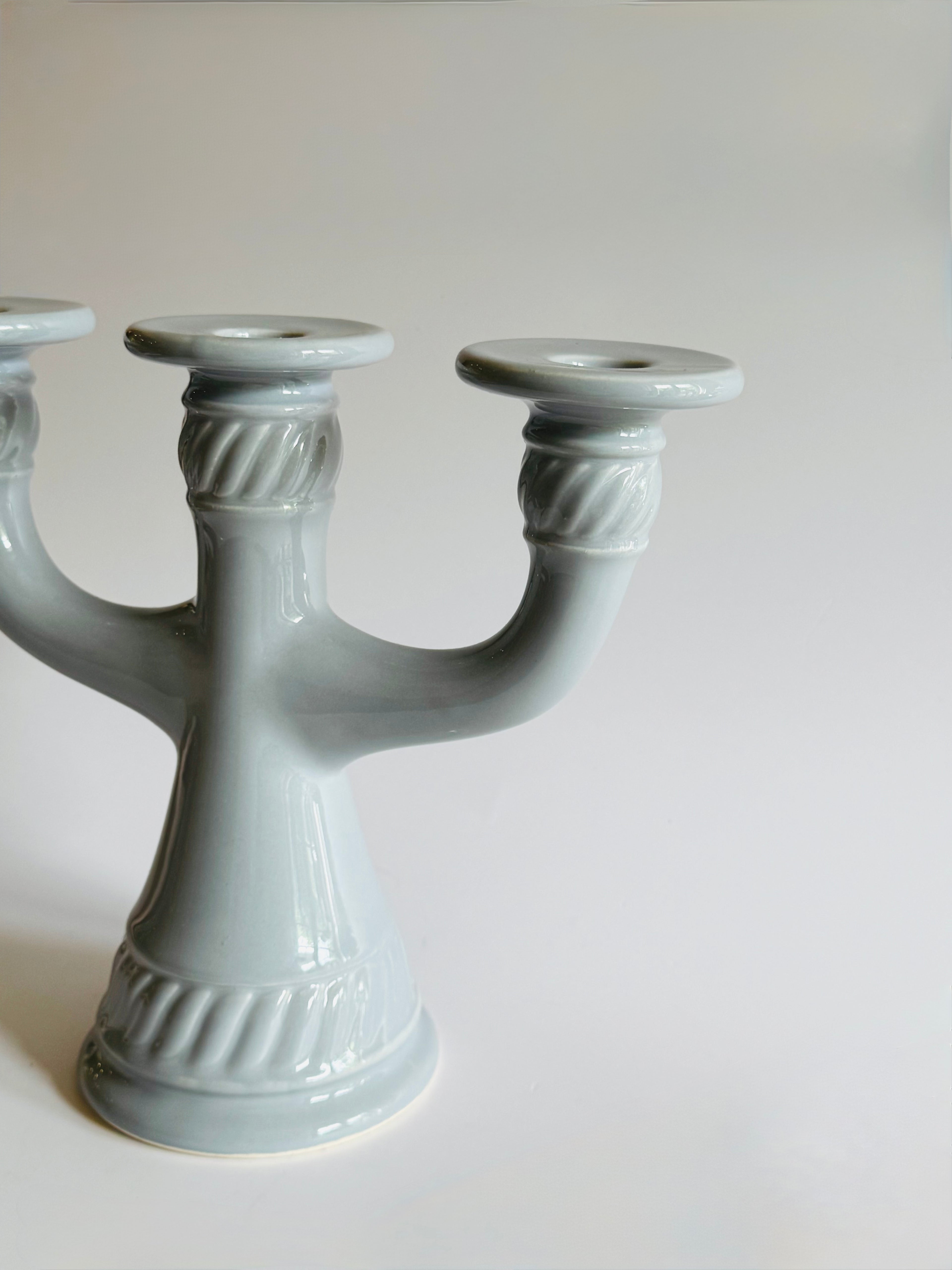 Swedish Ceramic Candelabra