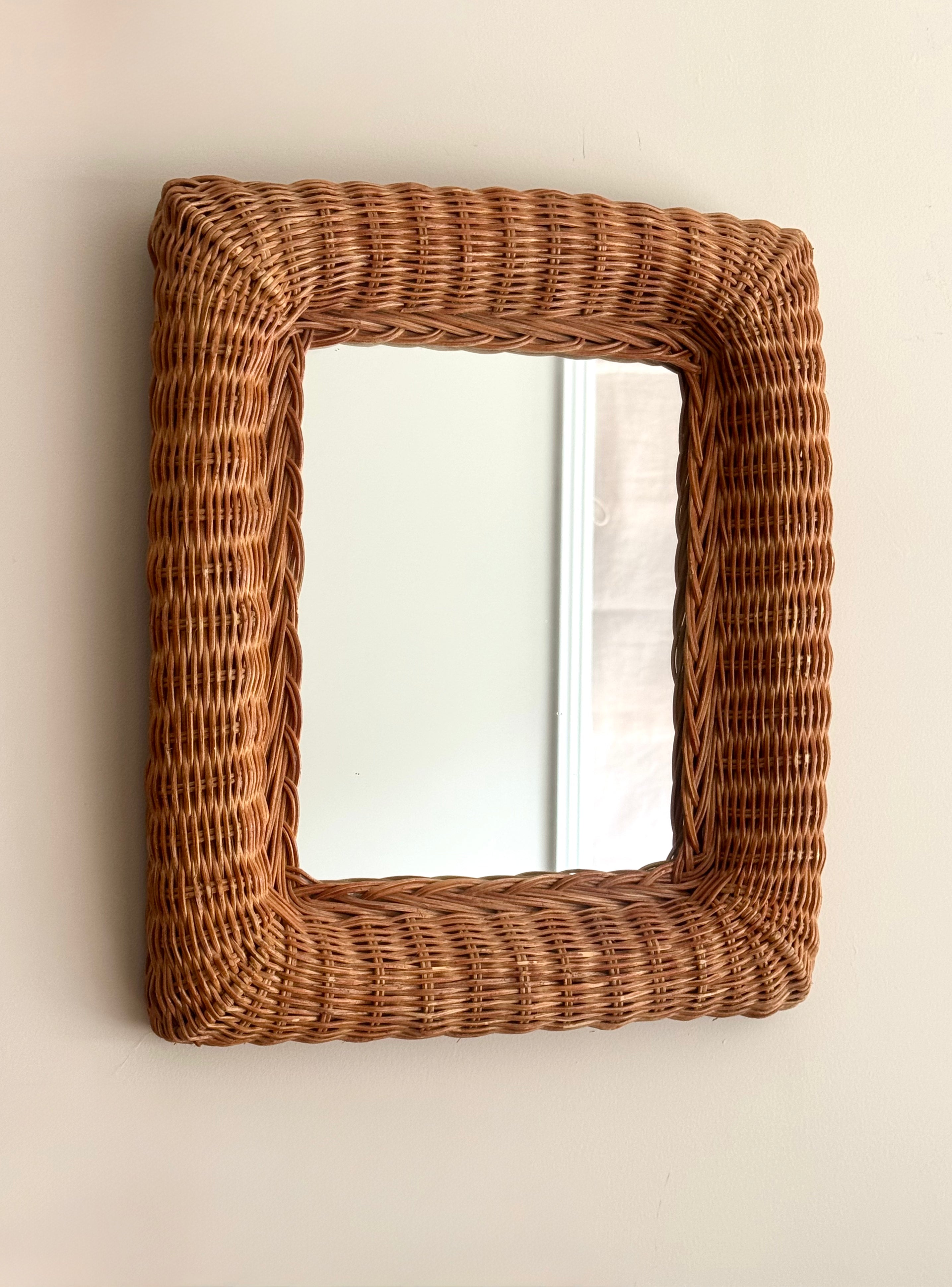 Vintage Rattan Mirror