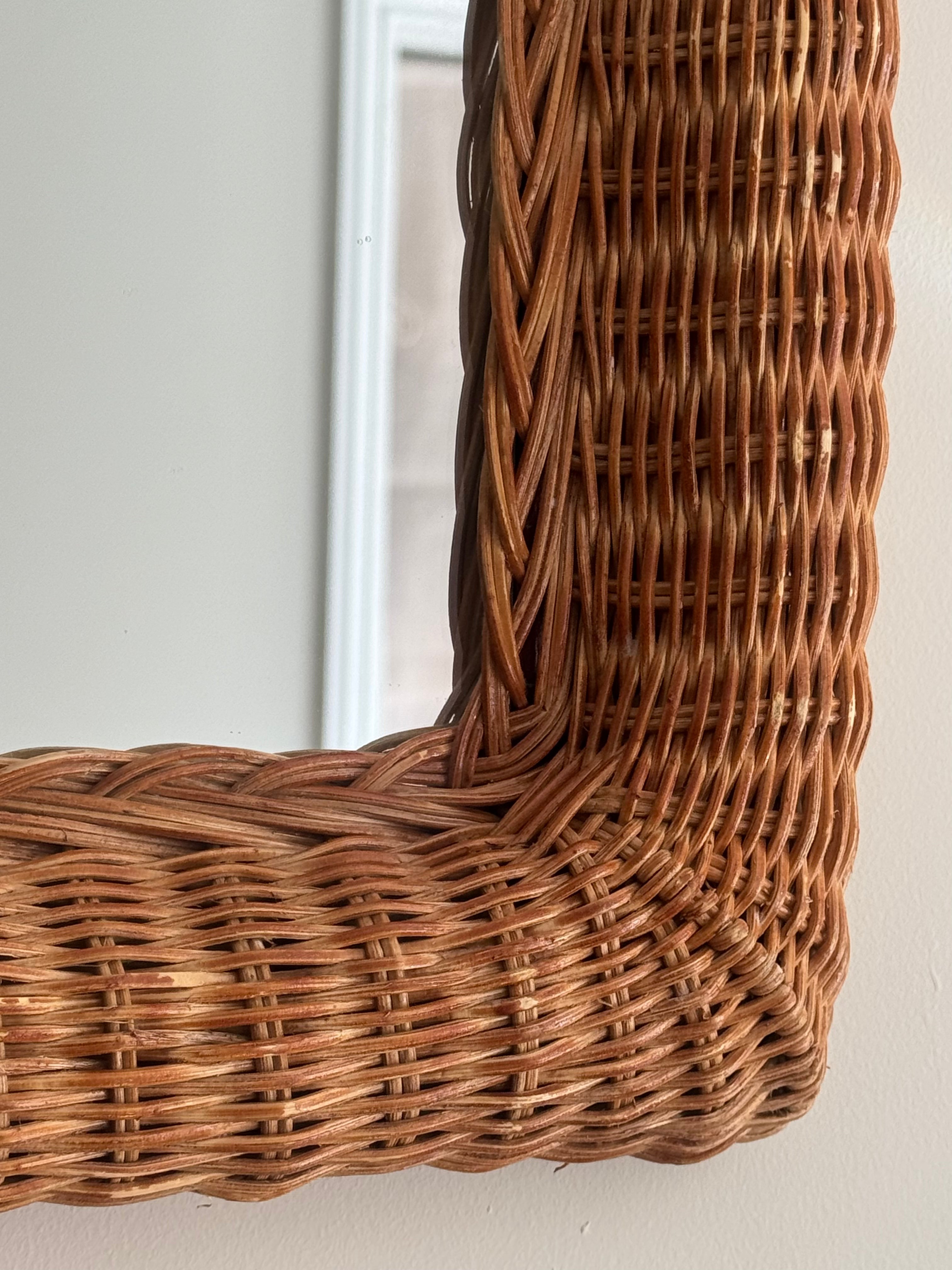 Vintage Rattan Mirror
