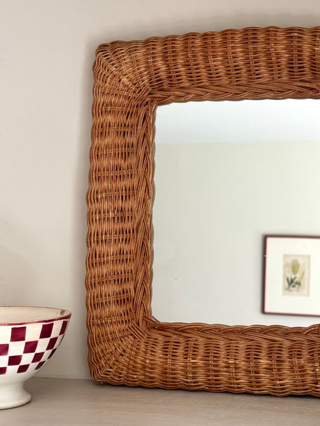 Vintage Rattan Mirror