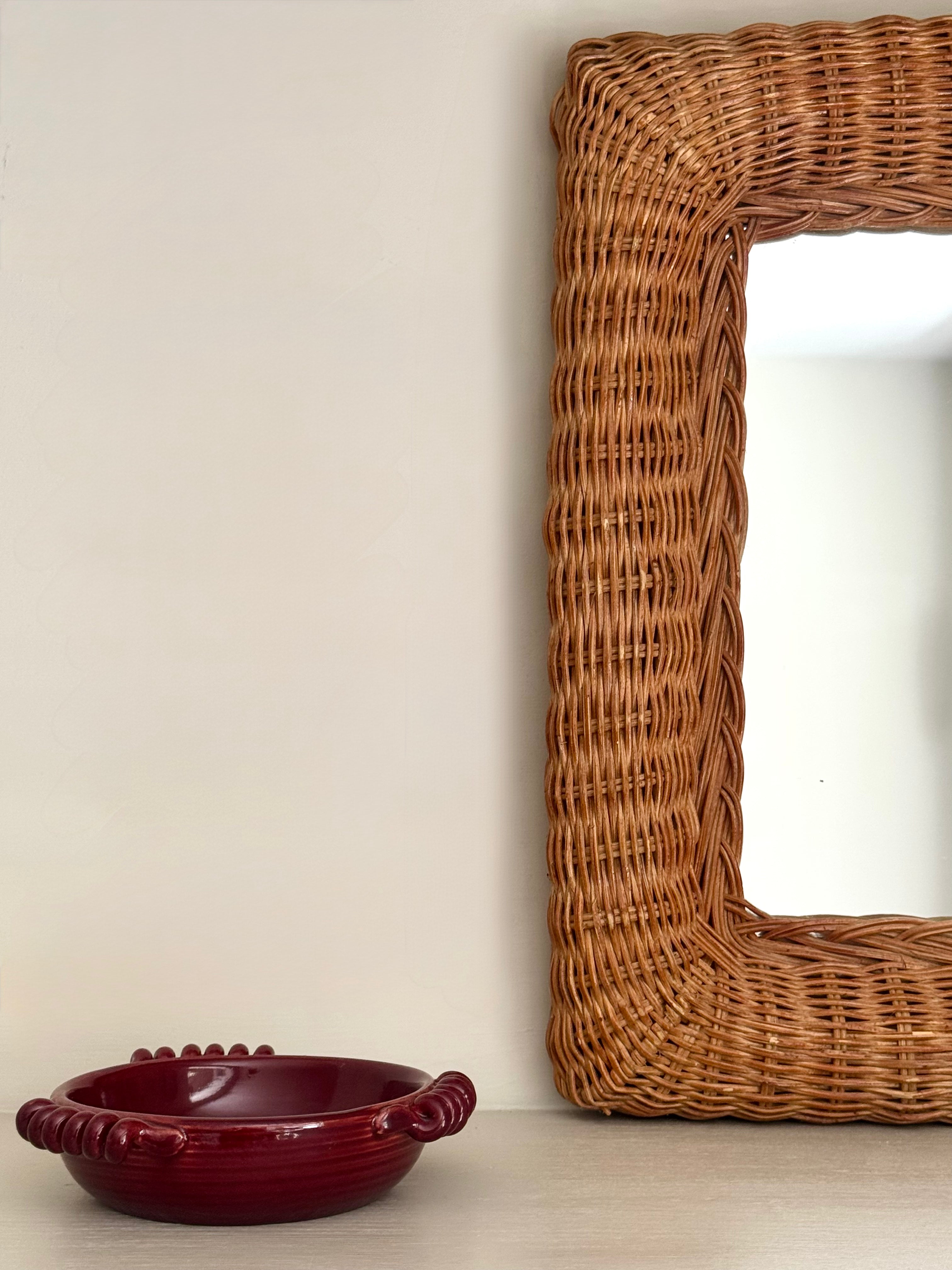 Vintage Rattan Mirror