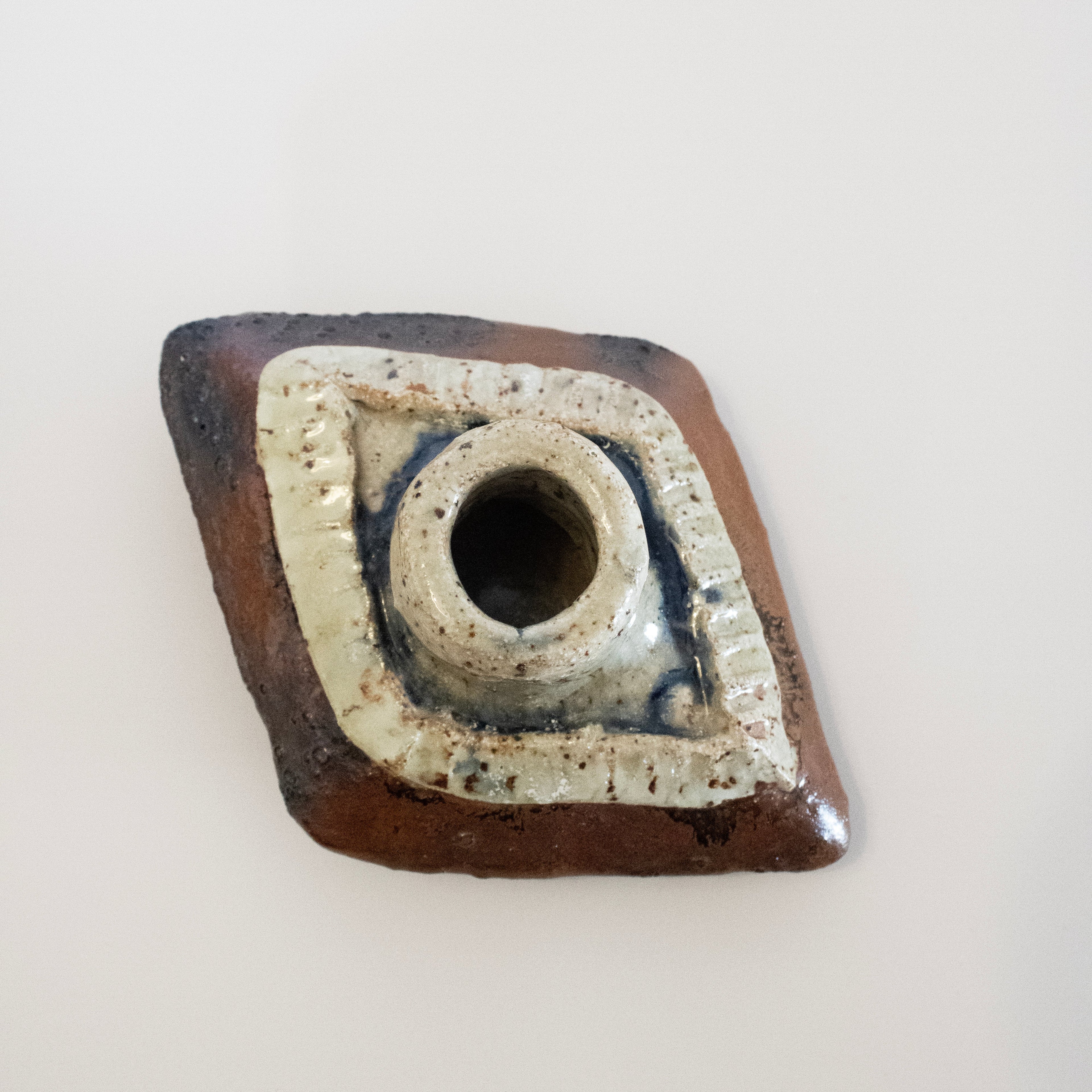 Brutalist Studio Pottery Candle Holder